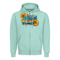 Seafoam Blessed mom Zipper Hoodie - CowGirlArtShop
