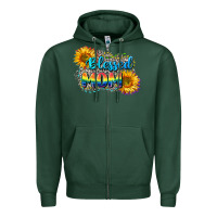 Sports Green Blessed mom Zipper Hoodie - CowGirlArtShop