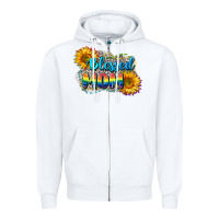 White Blessed mom Zipper Hoodie - CowGirlArtShop
