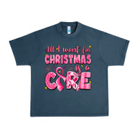 Midnight Navy all i want for christmas is a cure breast cancer Urban Heavy Tee - LillyAllenDesigns