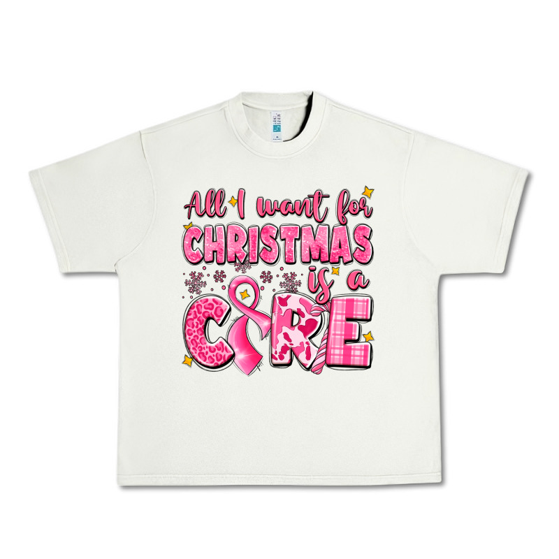 All I Want For Christmas Is A Cure Breast Cancer Urban Heavy Tee by LillyAllenDesigns | Teevron