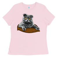 Bubblegum Pink Scottish Fold Ladies Tee - LillyAllenDesigns