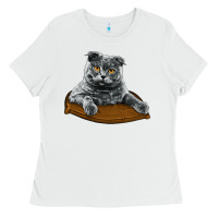 White Scottish Fold Ladies Tee - LillyAllenDesigns
