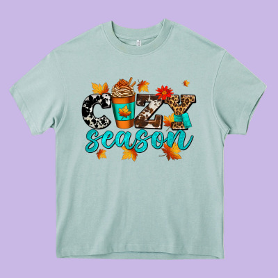 Cozy Season With Coffee Cup Heavy Core Tee Designed By Adodesignshop