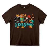 Chocolate Brown cozy season with coffee cup Heavy Core Tee - AdoDesignShop