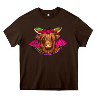 Chocolate Brown halloween highland cow horseshoe Heavy Core Tee - Jasminsmagicworld