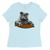 Baby Blue Scottish Fold Ladies Tee - LillyAllenDesigns