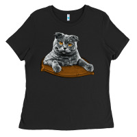 Black Scottish Fold Ladies Tee - LillyAllenDesigns