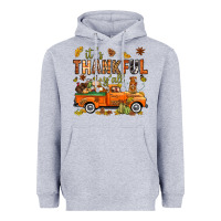 Heather Grey it's thankful y'all with truck bbs Heavyweight Hoodie - BundleAndBundleShop