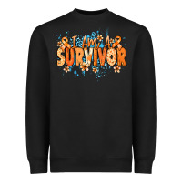 Black I am a survivor orange ribbon Kidney Cancer Heavyweight Sweatshirt - NancyCooperArtShop