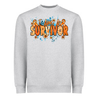 Heather Grey I am a survivor orange ribbon Kidney Cancer Heavyweight Sweatshirt - NancyCooperArtShop