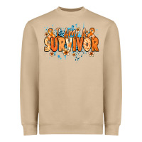 Mushroom I am a survivor orange ribbon Kidney Cancer Heavyweight Sweatshirt - NancyCooperArtShop