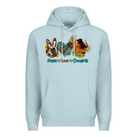 Blue Mist peace love cowgirls Premium Hoodie - OliviaCreatesArt
