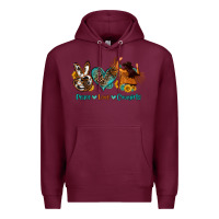 Burgundy peace love cowgirls Premium Hoodie - OliviaCreatesArt