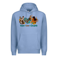 Colony Blue peace love cowgirls Premium Hoodie - OliviaCreatesArt
