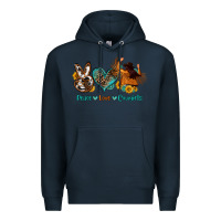 Navy peace love cowgirls Premium Hoodie - OliviaCreatesArt