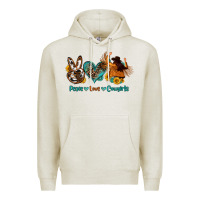 Oatmeal Heather peace love cowgirls Premium Hoodie - OliviaCreatesArt