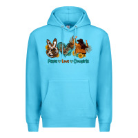 Ocean Blue peace love cowgirls Premium Hoodie - OliviaCreatesArt
