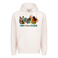 Pale Pink peace love cowgirls Premium Hoodie - OliviaCreatesArt