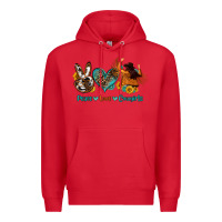 Red peace love cowgirls Premium Hoodie - OliviaCreatesArt