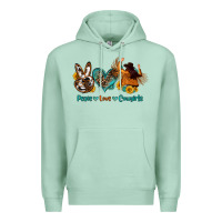 Seafoam peace love cowgirls Premium Hoodie - OliviaCreatesArt