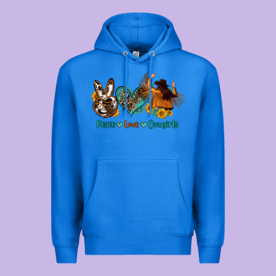 Peace Love Cowgirls Premium Hoodie Designed By Oliviacreatesart