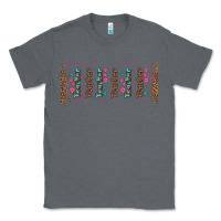 Charcoal Heather teacher gemstone and pink flower libbey glass Classic Tee - BundleAndBundleShop