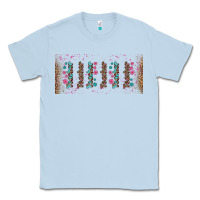 Dusty Blue teacher gemstone and pink flower libbey glass Classic Tee - BundleAndBundleShop