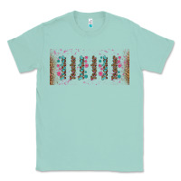 Seafoam teacher gemstone and pink flower libbey glass Classic Tee - BundleAndBundleShop
