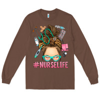 Chestnut messy bun nurse life Long Sleeve Tee - RanaPortraitStore