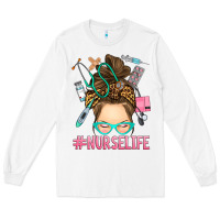 White messy bun nurse life Long Sleeve Tee - RanaPortraitStore