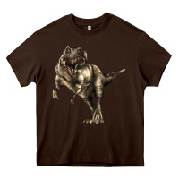 Chocolate Brown Tyrannosaurus T rex Heavy Core Tee - LillyAllenDesigns
