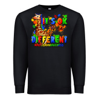Black it's ok to be different autism awareness Premium Sweatshirt - FaDigitalArtStudio