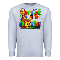 Heather Grey it's ok to be different autism awareness Premium Sweatshirt - FaDigitalArtStudio