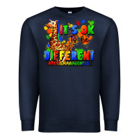 Navy it's ok to be different autism awareness Premium Sweatshirt - FaDigitalArtStudio