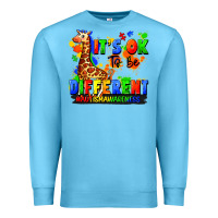 Ocean Blue it's ok to be different autism awareness Premium Sweatshirt - FaDigitalArtStudio
