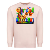 Pale Pink it's ok to be different autism awareness Premium Sweatshirt - FaDigitalArtStudio