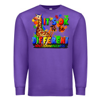 Purple it's ok to be different autism awareness Premium Sweatshirt - FaDigitalArtStudio