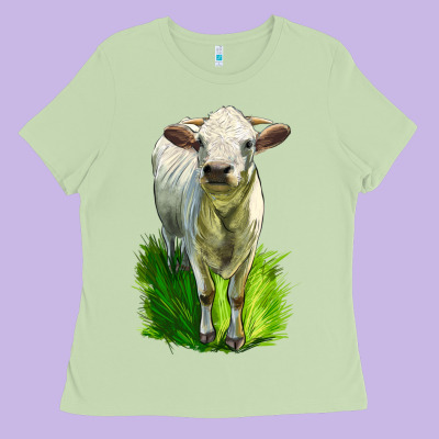 Charolais Heifer Ladies Tee Designed By Lillyallendesigns