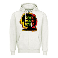 Oatmeal Heather Dope black mama Zipper Hoodie - HowdyJamesFarm