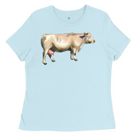 Baby Blue charolais cattle Ladies Tee - LillyAllenDesigns