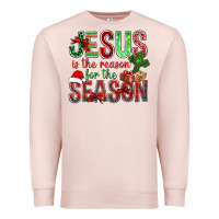 Pale Pink jesus is the reason for the season christmas bbs Premium Sweatshirt - BundleAndBundleShop