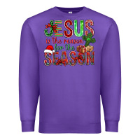 Purple jesus is the reason for the season christmas bbs Premium Sweatshirt - BundleAndBundleShop