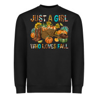 Black Just a Girl Who Loves Fall Heavyweight Sweatshirt - texasbilliewilder