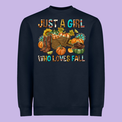 Just A Girl Who Loves Fall Heavyweight Sweatshirt Designed By Texasbilliewilder
