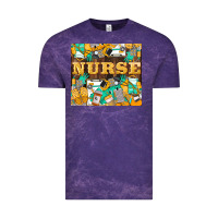 Cloud Purple Green And Yellow Nurse Vintage Tee - LillyAllenDesigns