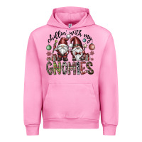 Fuchsia Pink Chillin With My Gnomies Urban Hoodie - CowhideDigitalArt