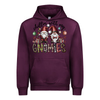 Mauve Wine Chillin With My Gnomies Urban Hoodie - CowhideDigitalArt
