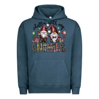 Pigment Midnight Navy Chillin With My Gnomies Urban Hoodie - CowhideDigitalArt