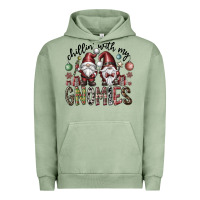 Pigment Oil Green Chillin With My Gnomies Urban Hoodie - CowhideDigitalArt